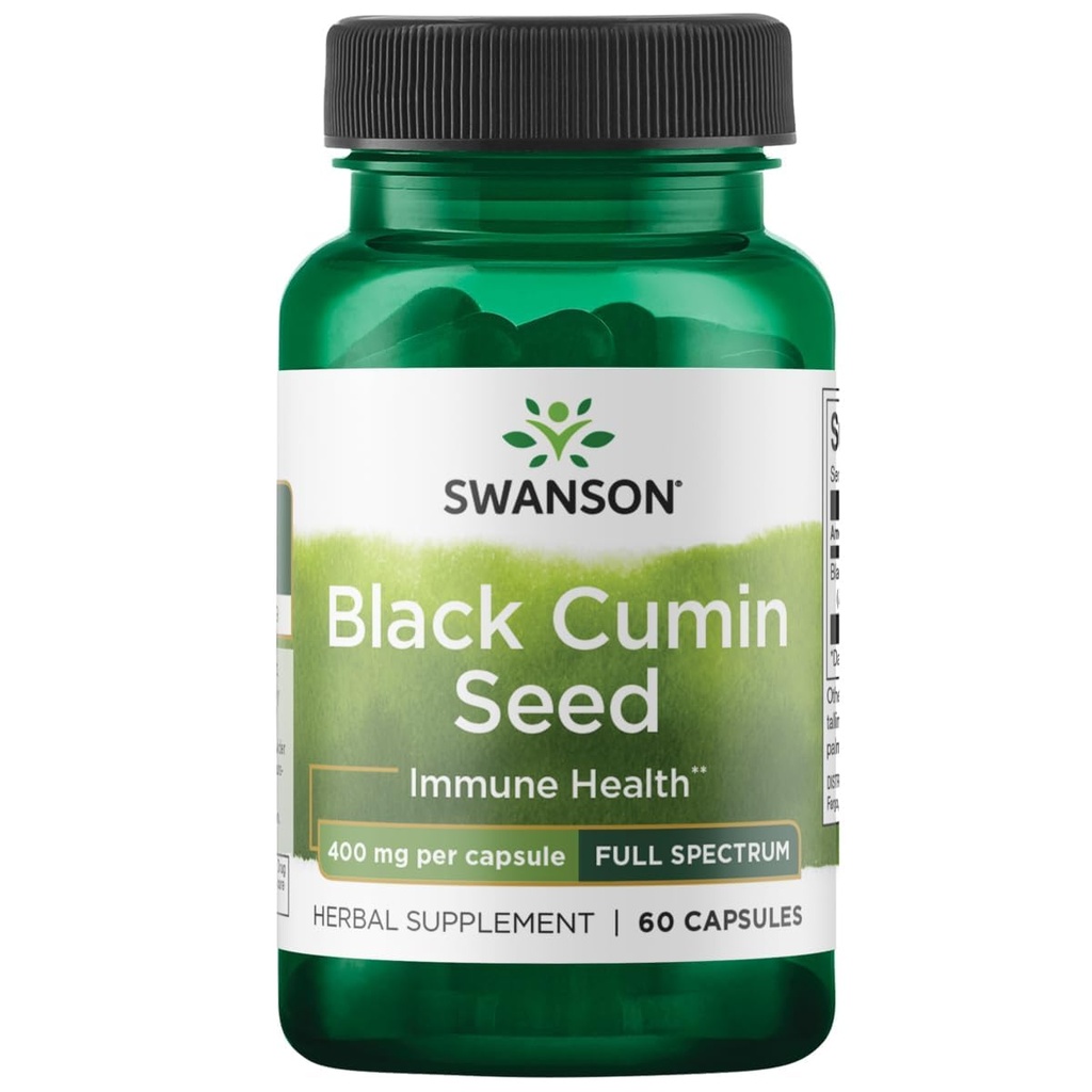 Swanson 全谱 黑色 Cumin 种子 400 毫克 60 卡普尔