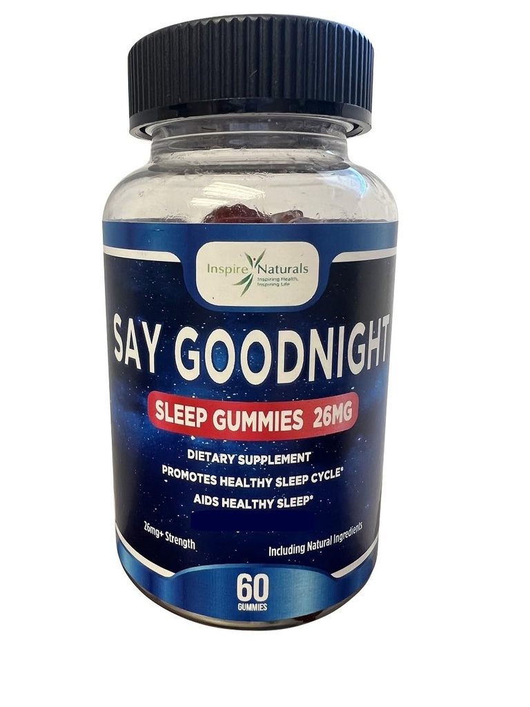 Say Goodnight Melatonin Gummies - Melatonin 2mg, Passionflower, May Promote a Healthy Sleep Cycle, Non-Habit Forming, Natural Ingredients, May Help Calm & Relax The Body, 60 Gummies
