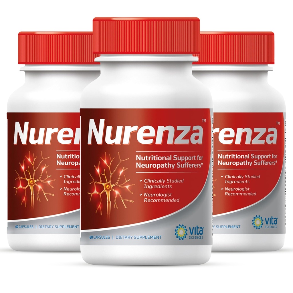 Vita Science Nurenza 神经病救济补充剂,用于神经健康和快速修复. 天然R-ALA Form 40x 强度w/维生素,抗氧化剂和振兴脚,手,腿,脚趾.