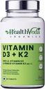 有机维生素D3(600 IU)+维生素K2作为MK7补充(55mcg) |60 Veg 片|支持健康骨骼,靴子免疫系统和男女联合健康|.