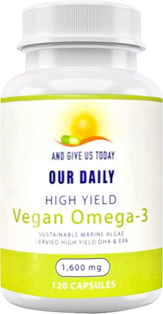 我们的每日Vites Vegan Omega-3 补编 - DHA & EPA脂肪酸的海洋藻类来源 - 植物鱼油替代品 - Carrageenan Free Softgels for Eye健康和最佳健康
