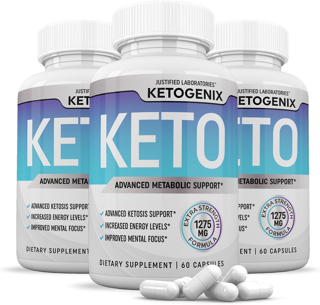 (3 pack) Ketogenix Keto Pills 1275MG 新型和改良配方包含苹果苹果苹果酒 葡萄酒 外生橄榄油 绿茶叶 180 Capsules
