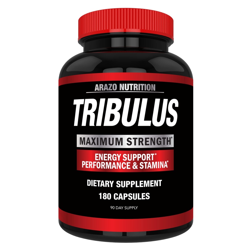 Arazo 营养 Tribulus Terrestris 1500mg 提取粉末 — 180 Capsules — 含有雌激素阻断器的能量促进器