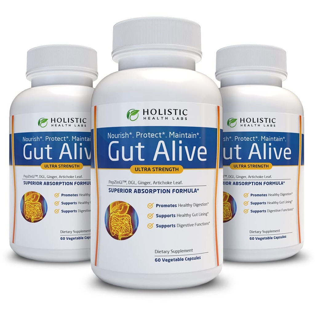 Gut Alive - All Natural Support for Fight IBS, Heartburn, Acid Indeption, Acid Reflux, Bloating & Gas. Unique Production (60 Counts (Pack of 3)) 互联网档案馆的存檔,存档日期2011-03-02., p.