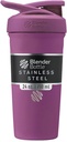 BlenderBottle Strada Shaker Cup 绝缘无锡钢铁水瓶 配电威斯克,24 Ounce, Plum