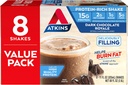 Atkins Gluten Free Protein-Rich Shake, 黑暗巧克力王室, Keto-Friendly, 8 Counter (Pack of 1) (Pack of 1) (英语).