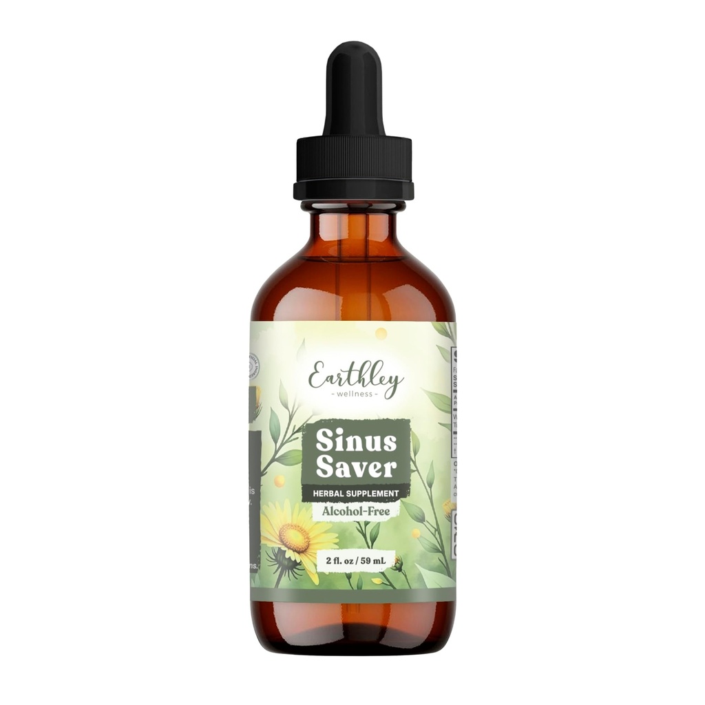 Earthley Wellness Sinus Saveer, Natural Refects, Free Allergens, Parabens, 和防腐剂, 帮助促进维生素C(2 oz, 无酒精)