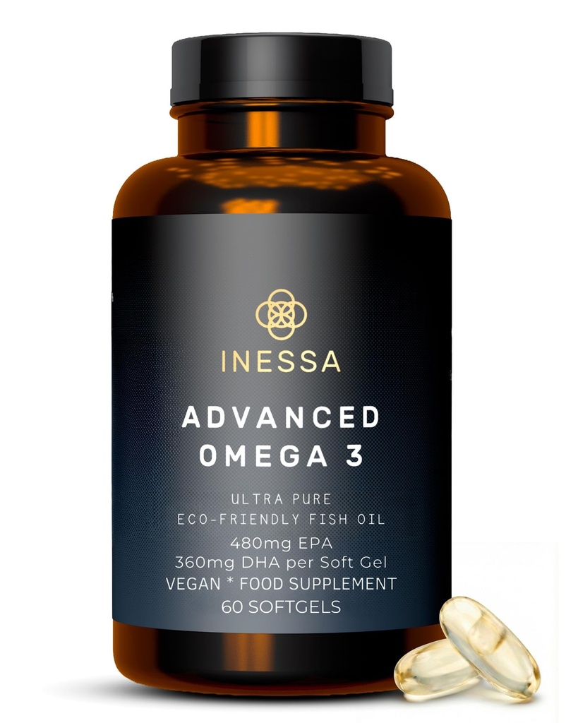 Omega 3 鱼油 1200mg(每卡普尔480mg EPA/360mg DHA) 高强度,超纯度,生态友好型60卡普尔,2个月供给. 海洋认证之友