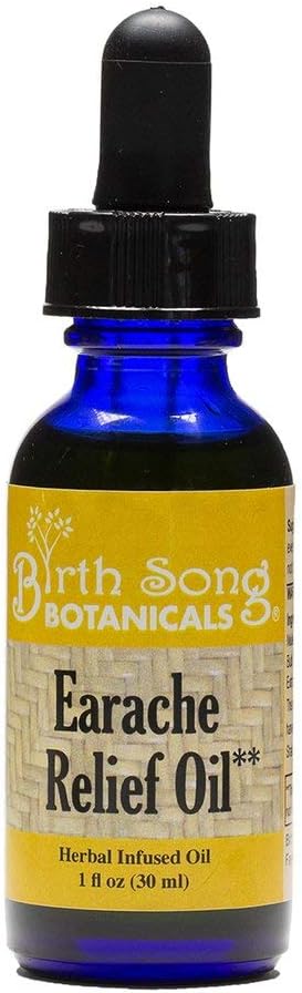Birth Song Botanicals Herbal Ear Oil, Natural Ear Drops, Blended with Garlic and Mullein Flowers, for Swimmers and Wax Removal Kids, Adults, Baby, 1oz Bottle