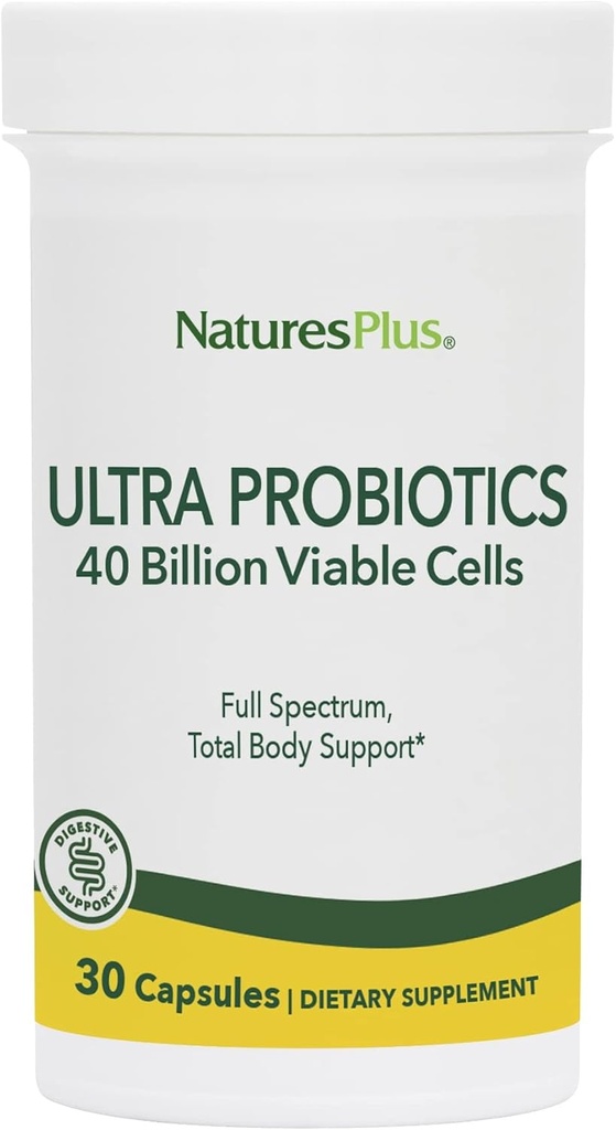 NaturesPlus Ultra Probiotics - 30 Vegan Capsules - 全身光谱总支持 - 包括Prebiotic Acai - 30 服务