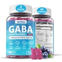GABA Gummys 500 mg - 与L Theanine, 5-HTP,维生素D3, B12, Ashwagandha, Melatonin- Free for Brain Calm, Mood, Zzz Better, GABA 成人增刊,蓝莓火焰, Vegan