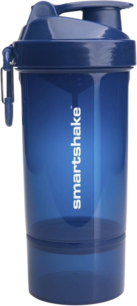 Smartshake O2GO One 塑料蛋白质摇摆瓶800 ml → 27 oz - 防漏螺丝上Lid - BPA Free - Unisex - 海军蓝色