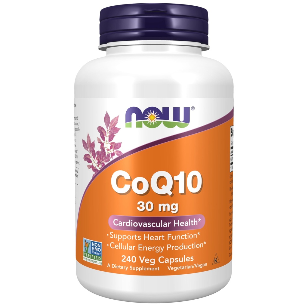 NOW 补充品,CoQ10 30毫克,药品级,发酵产生的全译形式,240维卡普尔