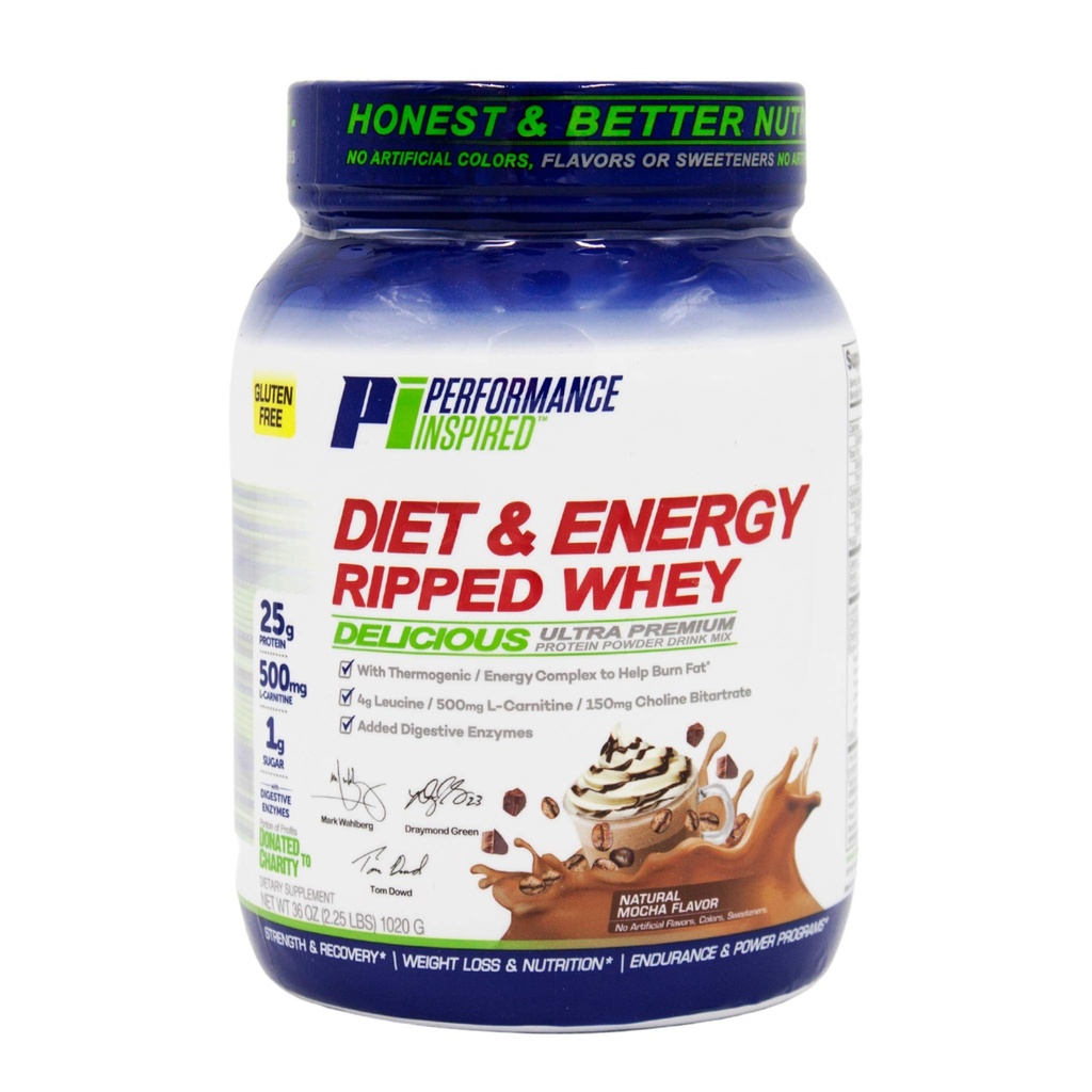 性能刺激营养 Riped Whey蛋白 – 25G蛋白 – 4G Leucine – L-Carnitine – 绿色茶叶提取 – Mocha – 2.25磅