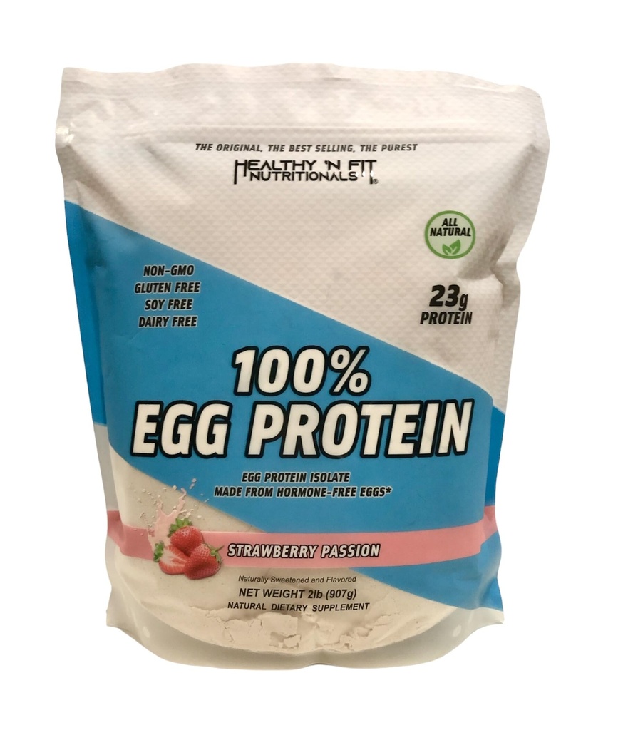 健康 N 100% EGG PROTEIN-草莓(12oz):100% Egg White蛋白 PLUS Natural Peptides. 自然而然地甜化,零碳化,Keto,Paleo友好