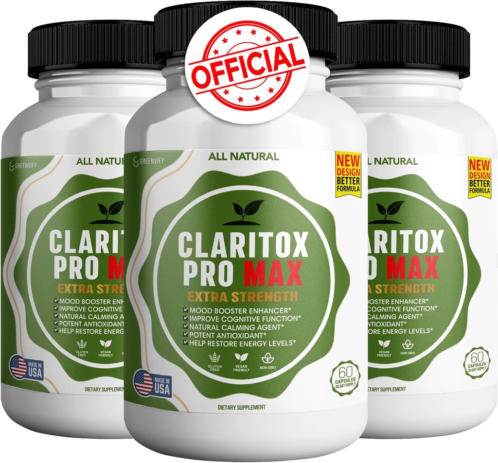 Claritox Pro Max Extra strong Supplement, Mood 助推器,认知函数增强器,180 Capsules(3)