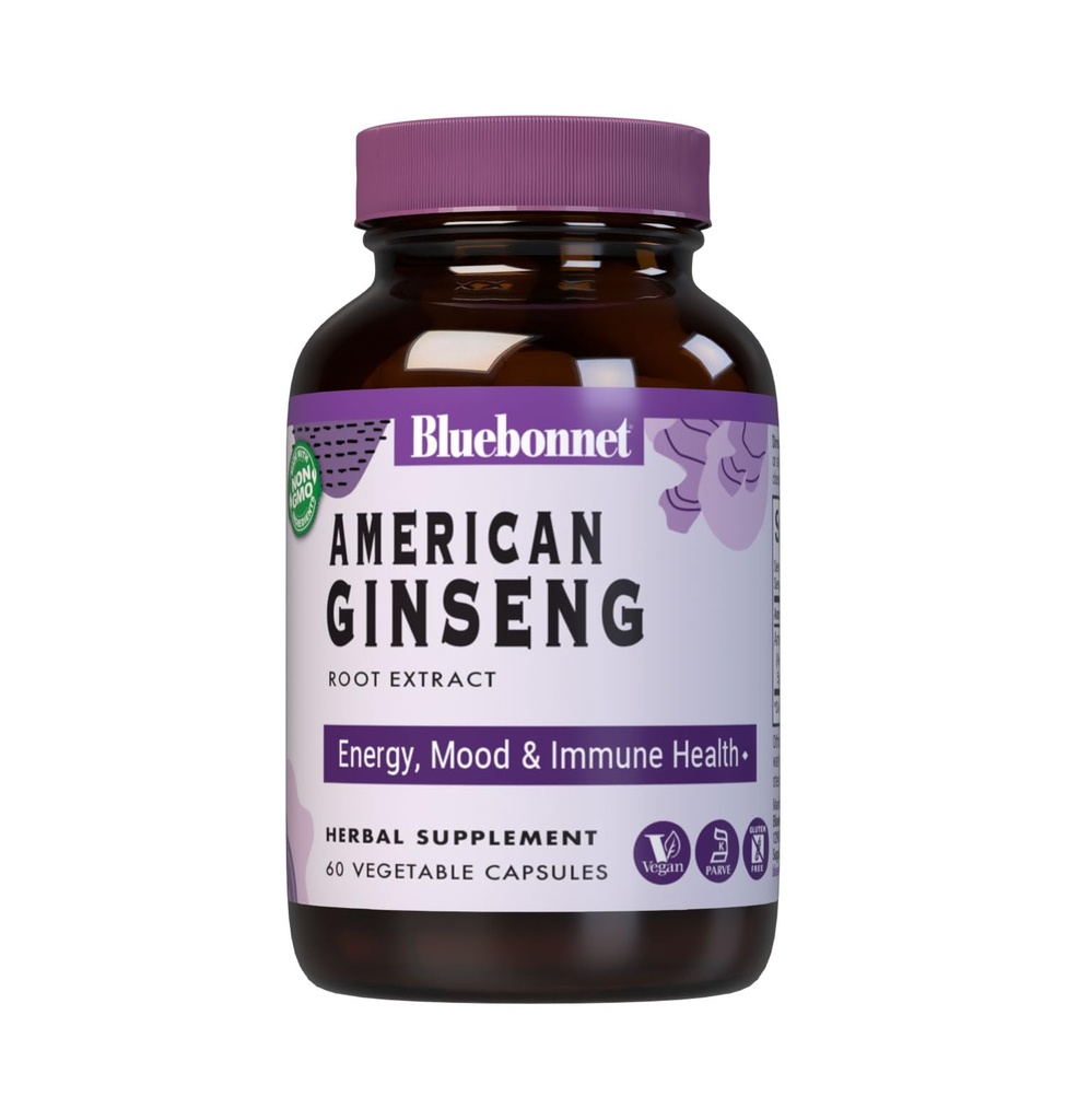 BlueBonnet American Ginseng 根提取补编, 60 Counter