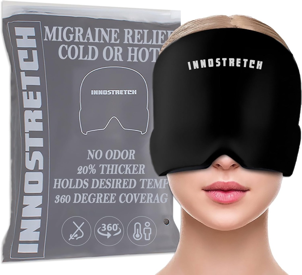 头痛和Migraine Relief Cap Ice Hats for Migraines 用来减少Migraines Migraine头包和Migraine Relief Mask头包的强度