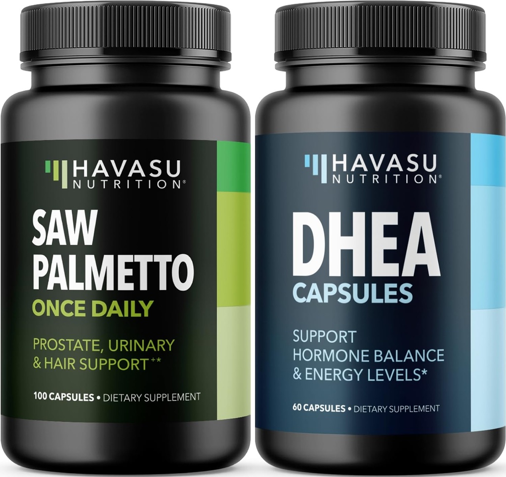 HAVASU 营养DHEA 50mg 补充(60名服务员)和 Saw Palmetto Capsules(100名服务员)