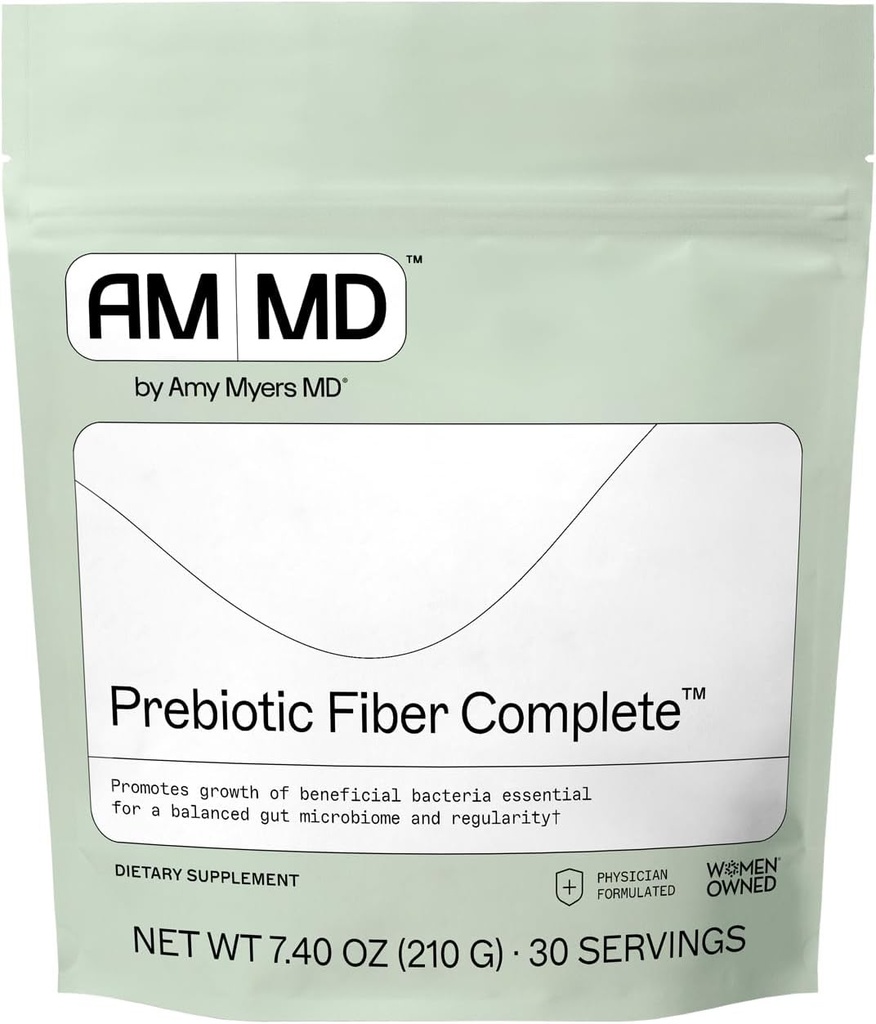 Amy Myers MD Prebiotic Fiber Powder - Gut支持 - 有机Acacia Fiber - Keto 友好 - Gluten Free, Egg Free, Non-Dairy, Non-GMO - 30 服务