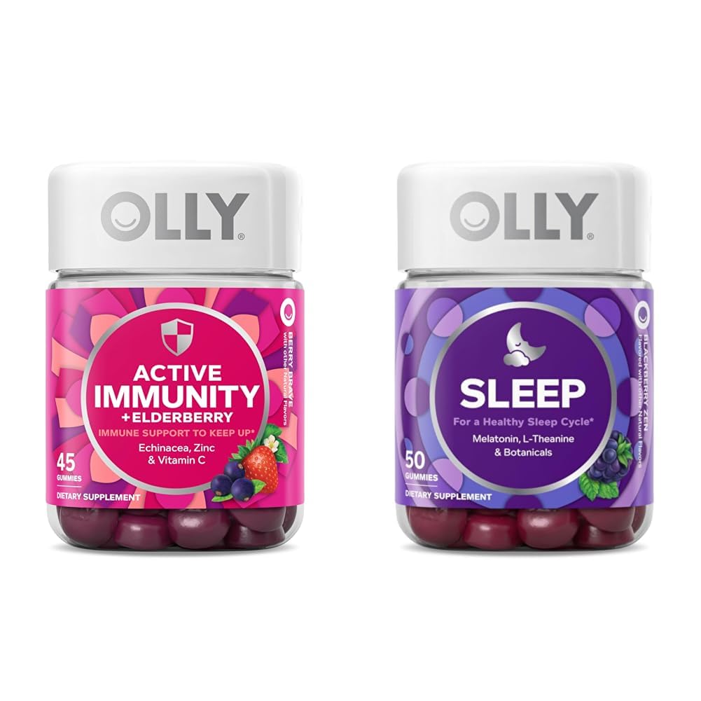 OLLY Gummy Active 豁免+ Elderberry 45 Gummys,睡眠 Gummy 偶尔睡眠支持 50 计数