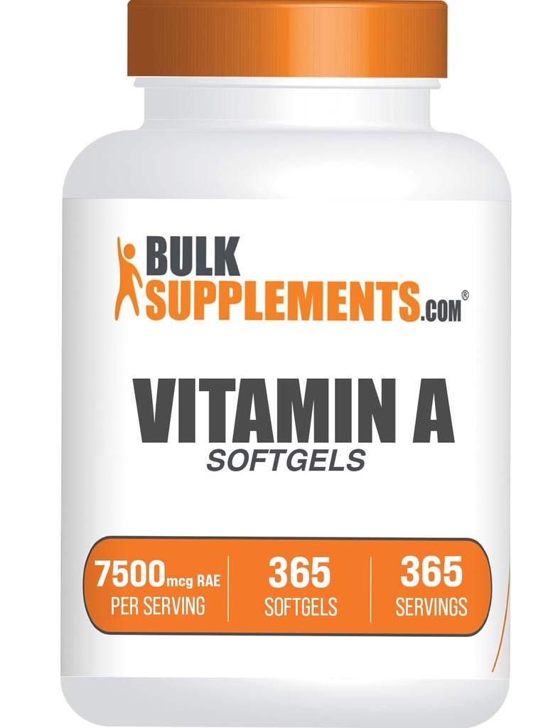 Bulk Asupports.com 维生素 A 2.5000 IU Softgels - 维生素 A 补充品,作为 Retinyl Palmitate, 用于眼与免疫支持 - Gluten Free, 1 Softgel per service, 365 Counter (Pack of 1).