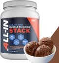 全肌肉建筑堆积 - 巧克力Whey蛋白溶液,Creatine monohydrate,HMB,和L-Glutamine, 4个产品在一个,没有人工,30个服务
