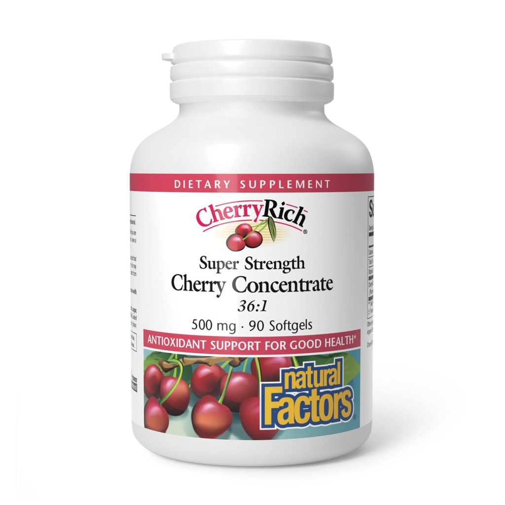 CherryRich 由自然因素、超强樱桃集中、抗氧化剂支持健康关节和Uric酸代谢,90个软胶(90种)