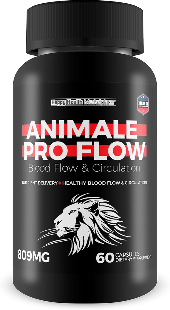Animale Pro Flow - 我们最佳血液流动补充 - Pro Animale 男性健康补充 血液流动护理 - 健康血液流动 男性血液循环补充 - Pro Animale Pills for Men