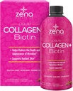 Zena Liquid Collagen + Biotin: 2500mg Collagen, 5000mcg Biotin, Verisol公式 → 头发, 皮肤, 钉子和联合支持 → 非 GMO, 混合贝里 Flavor → 90 服务