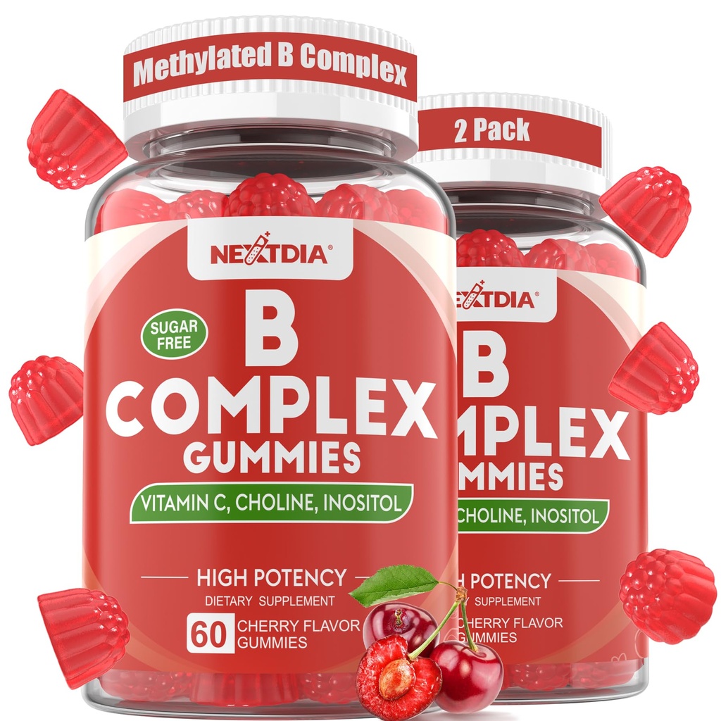维生素B 复合蛋白,Vegan 维生素B 含2000 mcg 甲基B12, Methyl Folate + Choline + Inositol, 维生素C + 锌 支持能源, Mood, Immune, 健康头发,皮肤 - 120 Cts