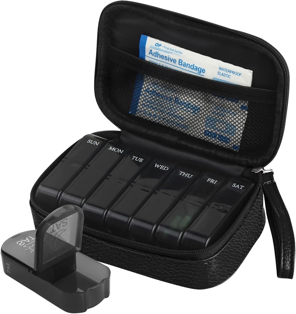 每周一次 PU 皮皮药袋组织者案例 2 Times aday, AM PM Daily Pill box to hold Vitamin, Fish Oil, Supplies and Medicine (Black) 互联网档案馆的存檔,存档日期2014-04-02.
