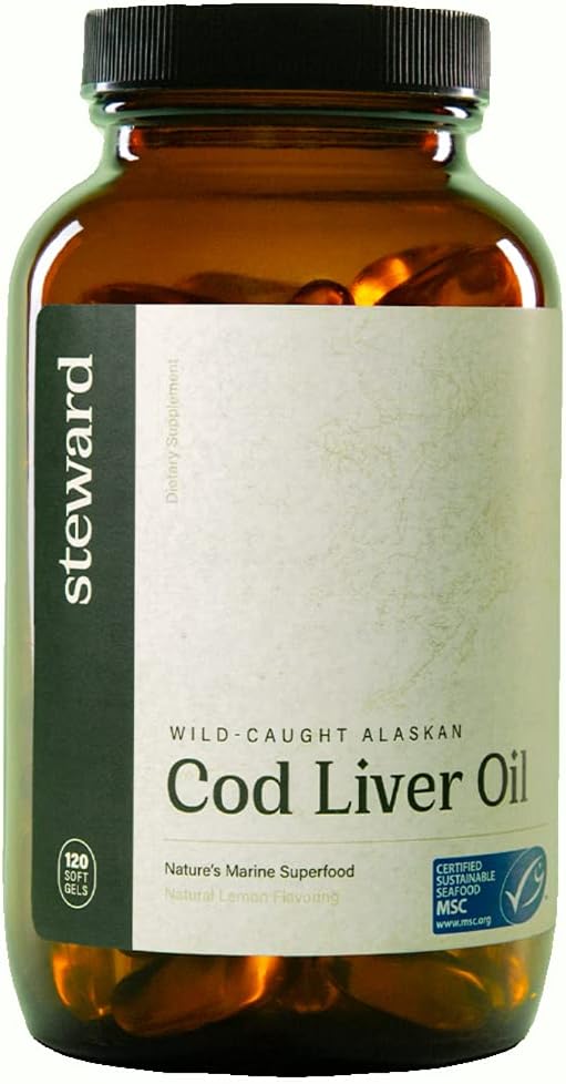 SWEWARD - 野生捕捉阿拉斯加鳕鱼肝油 120 Softgels → Omega-3's EPA, DHA, DA 和 SPMs + 天然维生素 A & D.