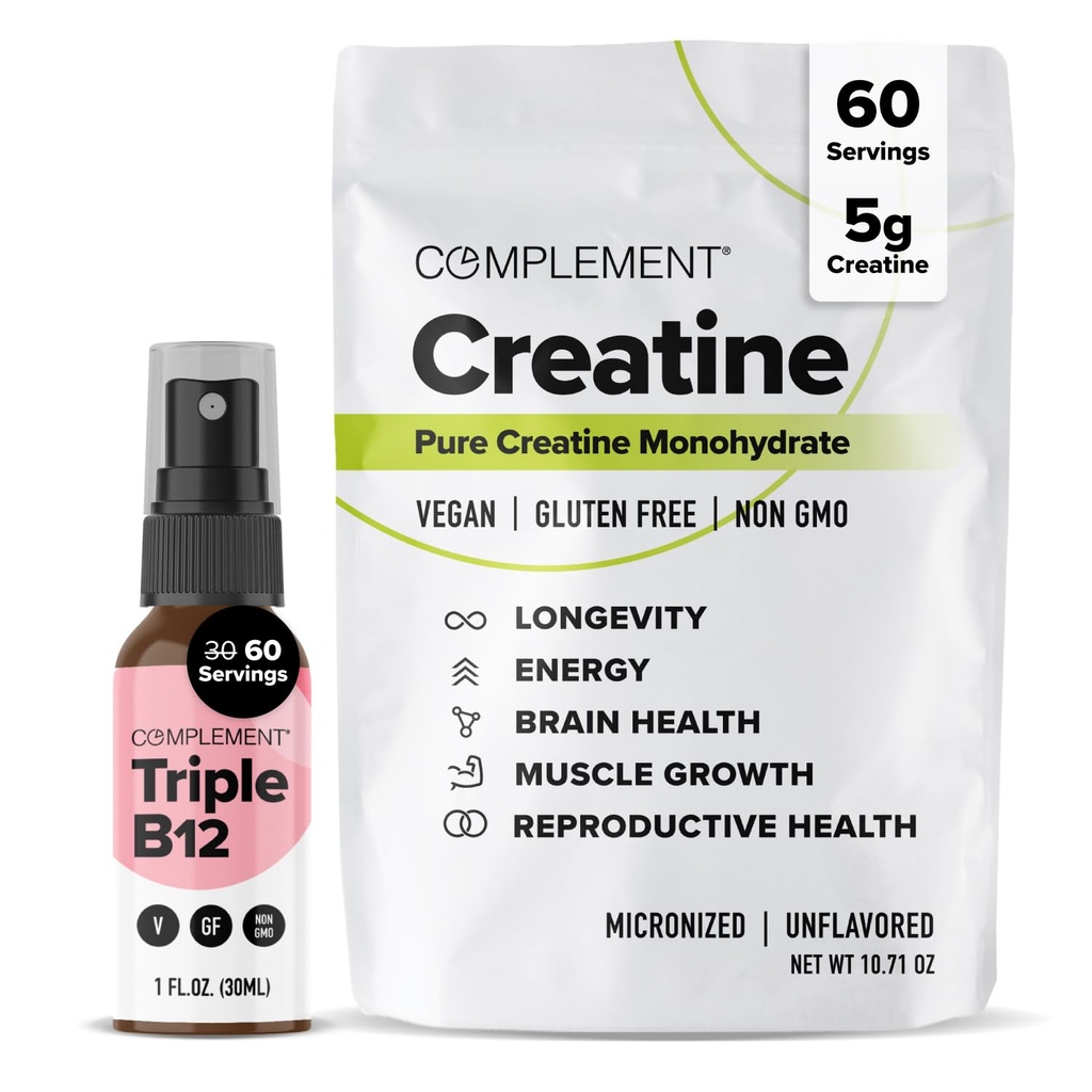 补充三联B12喷洒和油脂桶 – Vegan B12 补充和肌肉性能支持