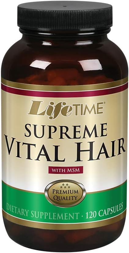 LIFETIME 最高生命头发 支持健康头发,钉子和皮肤 → Biotin, MSM, 维生素 B, C, & A, 锌, 马尾和更多 → 120 Capsule, 30 service