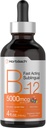 Horbaach B12 维生素 5000 mcg 亚语 | 4 Fl Oz | |  as 作为 Methicobalamin 和 Cyanocobalamin | 液体蔬菜 | Berry Flavor | Non-GMO & Gluten 免费补充