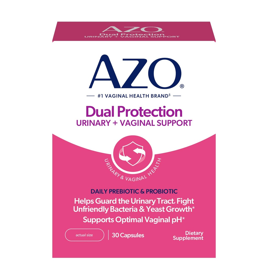 AZO 对妇女的双重保护、尿道+阴道支助、预生和补充生*,24小时内开始工作,非GMO,30个计数