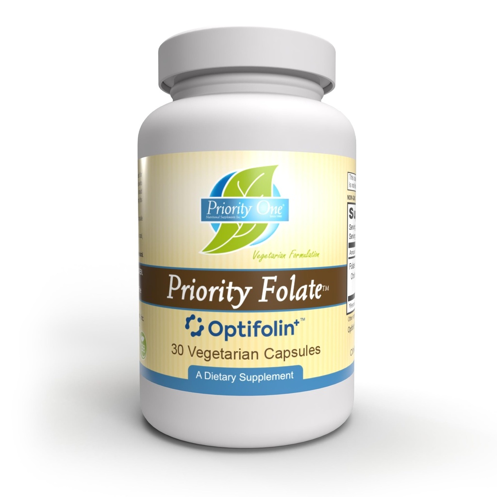 重点一维生素 - 重点Folate 30 Capsules - 高级Folate补充 Optifolin+TM 5MTHF Folate*