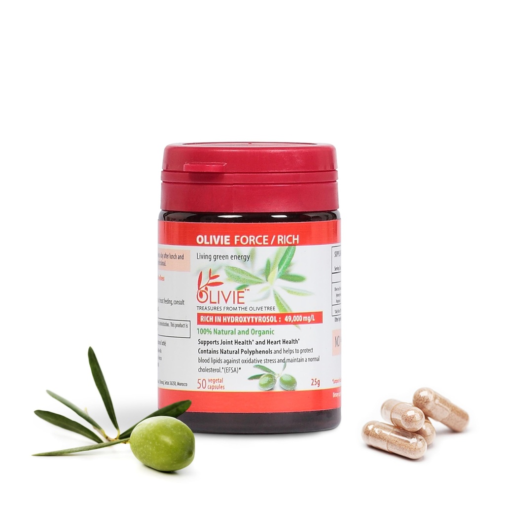 有机橄榄叶萃取法 Capsules Olivie Force/Rich 成人抗氧化多酚补充剂 健康支持补充剂 | 50 蔬菜 Capsules