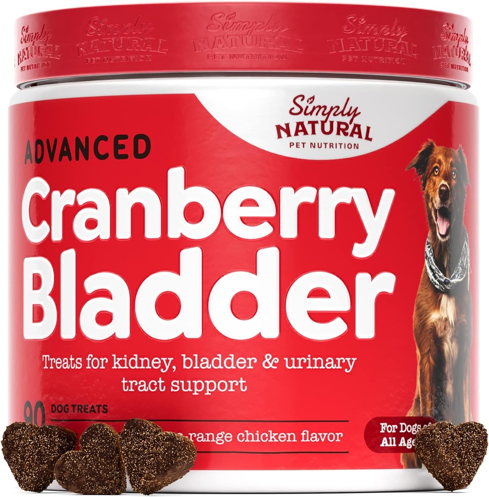 狗UTI治疗 - 养狗的Cranberry补充剂,养狗的天然抗生素以恢复狗尿道感染,支持Bladder,肾和免疫系统 - 90 Cranberry Chews
