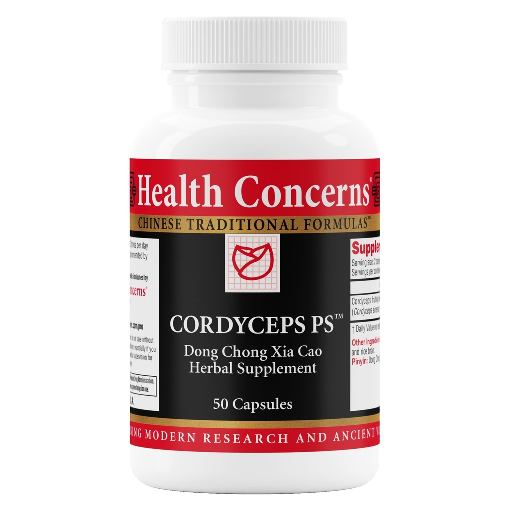 Cordyceps PS – 肺部支持和呼吸卫生补充剂 – 蘑菇果仁体用于免疫功能,心脏健康,流通,运动能源,氧气支持 50 Capsules