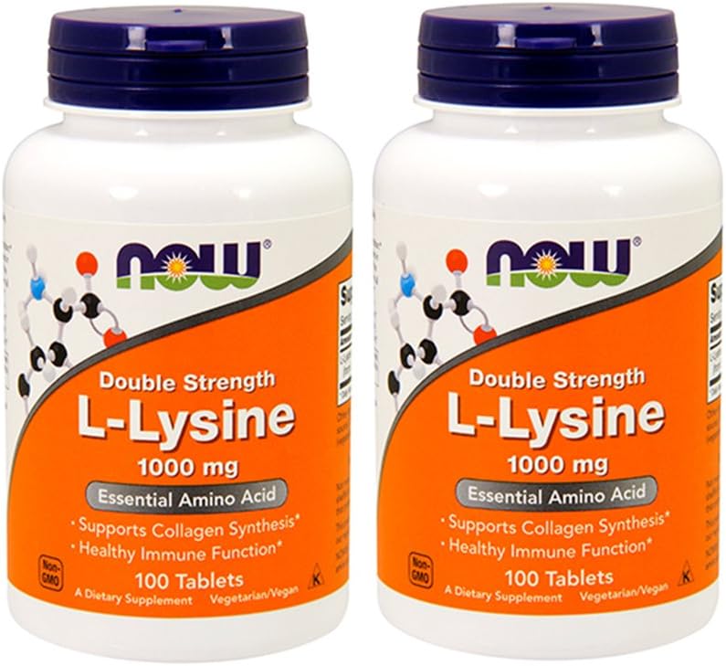 现时食品 L- Lysine 1000mg, 100 平板电脑(2包)