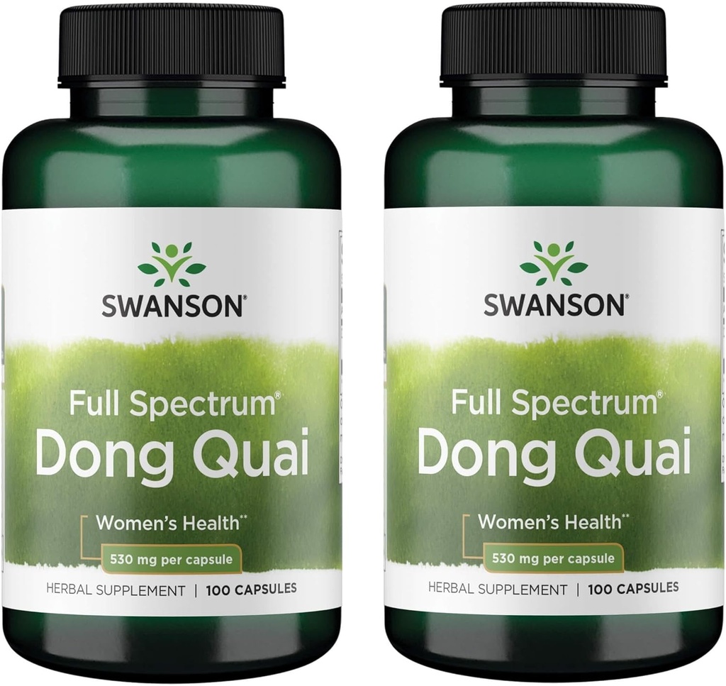 Swanson Dong Quai 530 Migrams 100 Capsules (2 Pack) (英语).