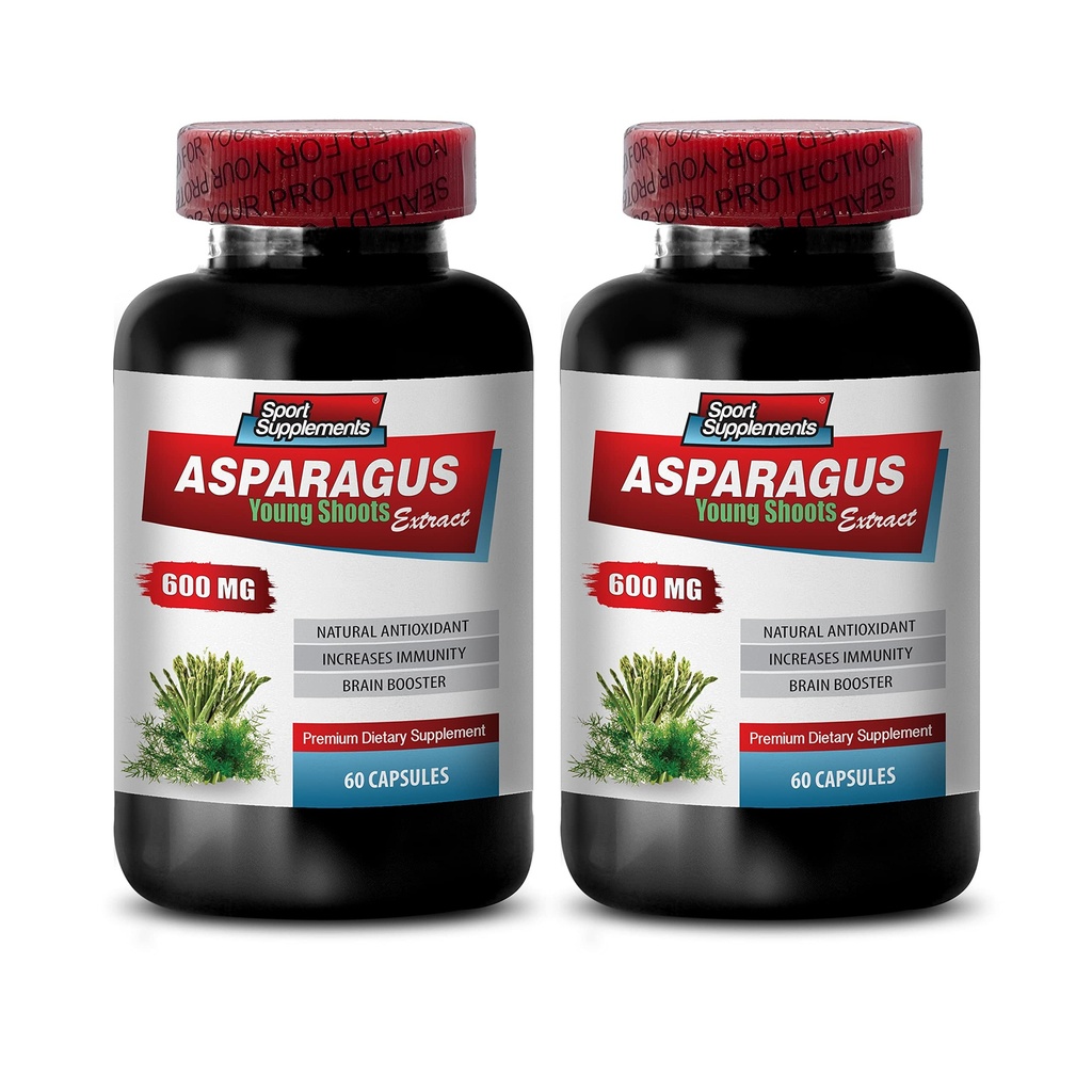 尿道药丸 - Asparagus 600 MG - Young Shoots 提取剂 - Premium 饮食补充剂 - Skin的抗氧化剂补充剂 - Asparagus 提取剂,抗氧化剂补充剂 Asparagus Pills - 2B 120 Capsules
