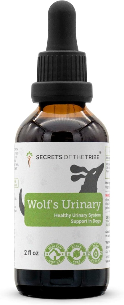 Wolf's Urinary – 天然草药补充 狗 – 健康泌尿系统支持 – 无酒精提取 Dandelion Root, Calendula, Linden, Chamomile, Fennel 2 oz