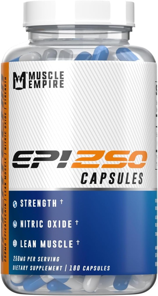 Epicatechin Capsules QQ EPI 250mg 180 Pill Counter 支持利安肌肉生长,Nitric Oxide Boster 和 Myostatin Inhibitor