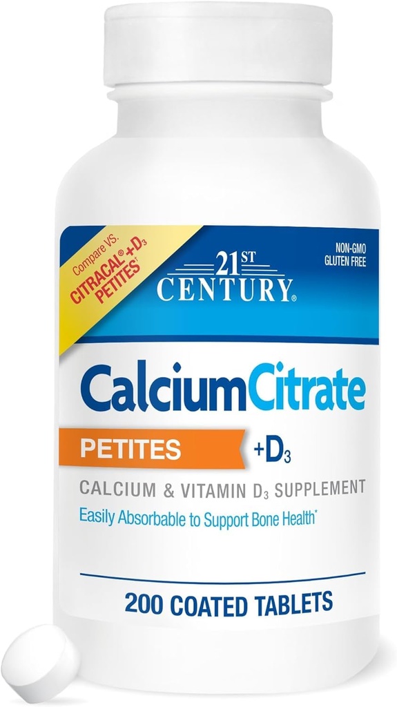 21世纪钙 Citrate Petites + D3 青瓷片 - 200 片,包3