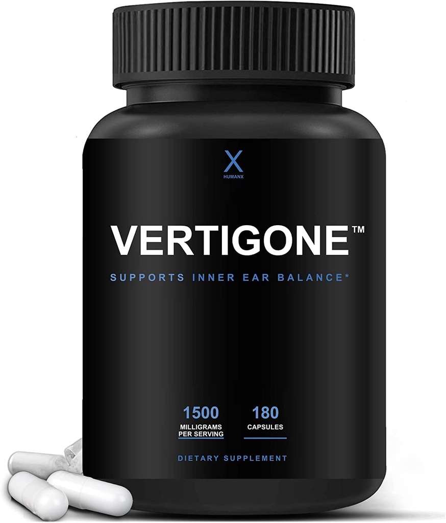 HOMX VertiGone - 迷魂救济 - 时间测试成份 - 古天然内耳平衡补充剂 - 缓解头晕,恶心,旋动和摇动感 - 非转基因 - 晕眩援助药
