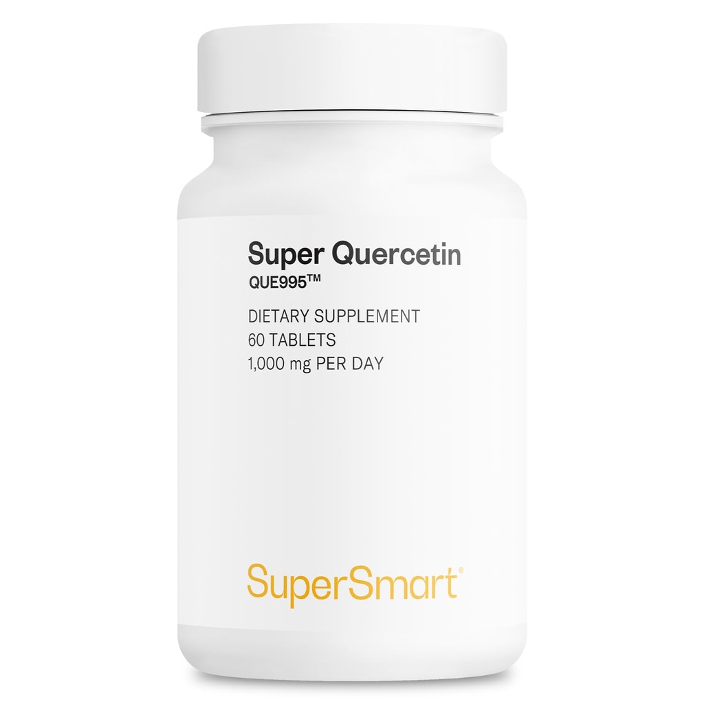 Supersmart - Super Quercetin 1000 mg/日 (Patented QU995) - 高纯度 Quercetin 补充 - 天然生物氟化物 | Non-GMO & Gluten Free - 60 片