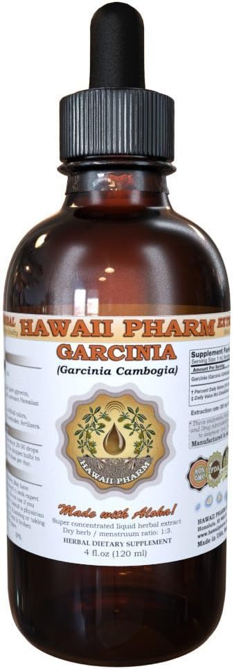 HawaiiPharm Pure Garcinia液体提取,有机加西亚(加西尼亚坎博吉亚)丁香,草药补充剂,美国制造,2 f.oz